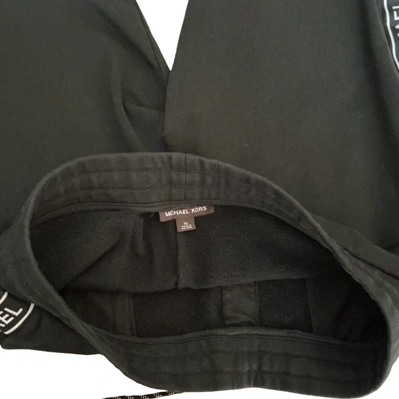 Michael Kors Black Joggers Logo Tape Sweatpants Size XL - Picture 3 of 6